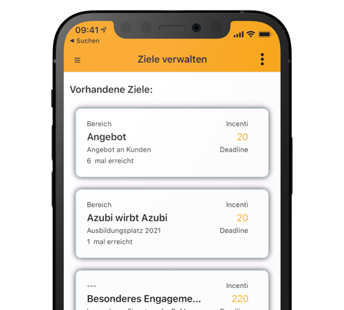 Zielvereinbarungen mit intelligentem Anreizsystem. HR-Software für Zielvereinbarung und Corporate Performance Management von Incentivus.